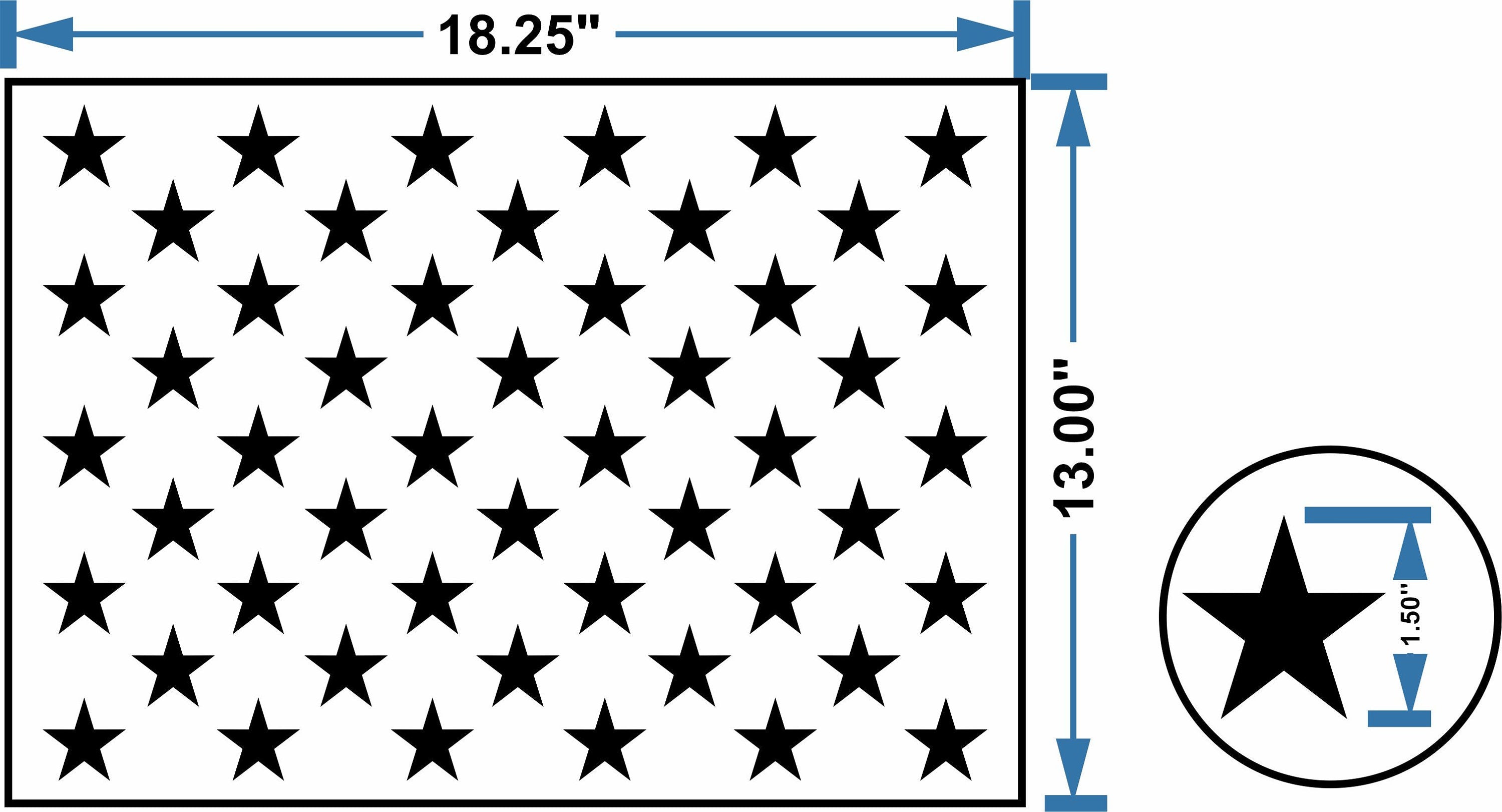 US Flag 50 Stars Stencil Made from 4 Ply Mat Board