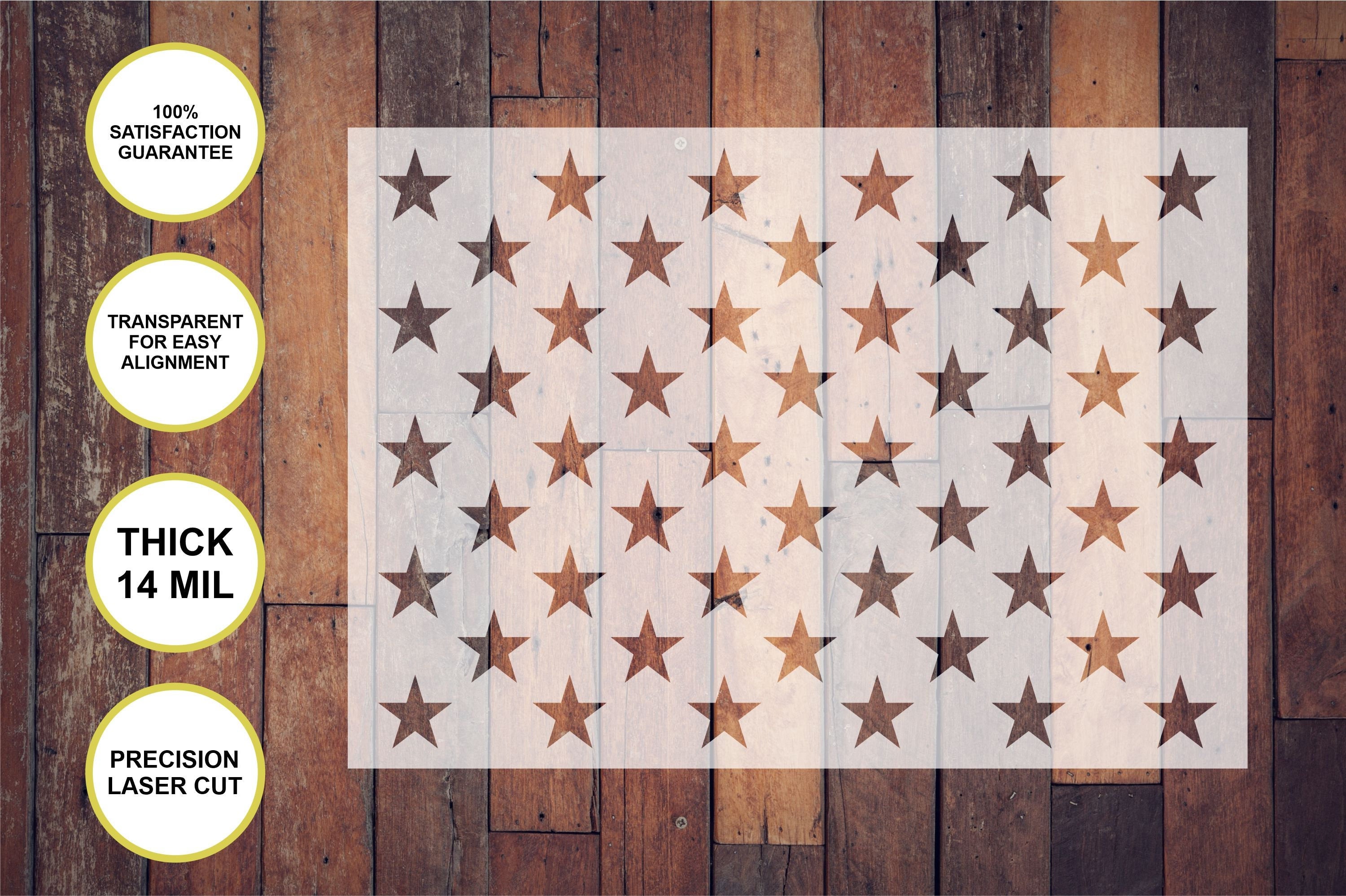 American Flag Stencil Template (2 Pack), 50 Stars for Painting USA Flag on  Wood/Wall/Metal/Steel/Cornhole/Shed/Pallet, 2 Sizes (Large & Small), Strong